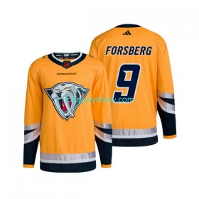Pánské Hokejový Dres Nashville Predators Filip Forsberg 9 Adidas 2022-2023 Reverse Retro 2.0 Žlutá Authentic